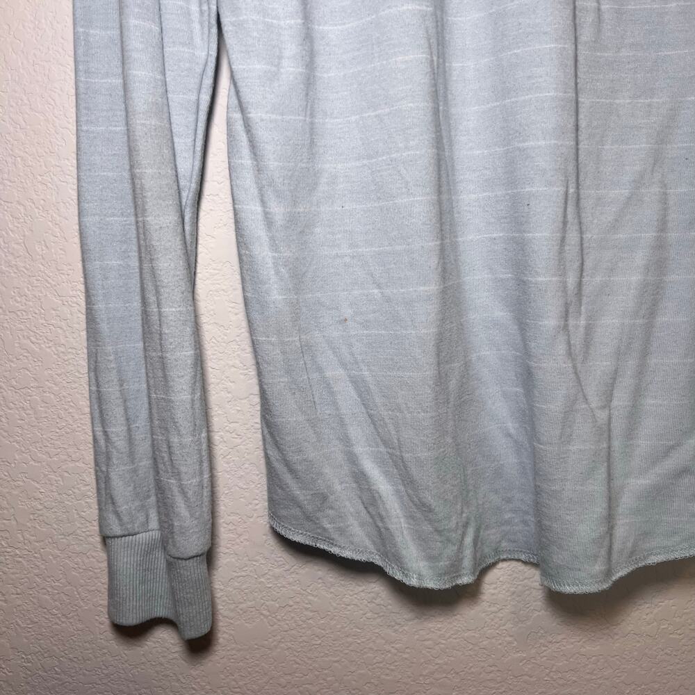 Marine Layer Shirt Womens Size M Light Blue Striped Long Sleeve Henley Lounge - Picture 11 of 16